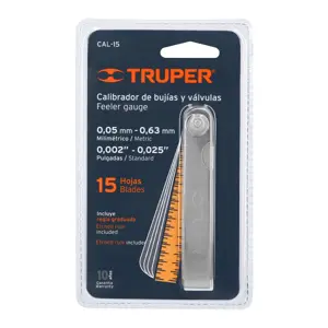 14395 / CAL-15 Calibrador de 15 hojas std / mm, Truper