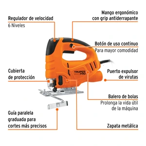 Sierra caladora 550W 4.5 A vel. variable, TRUPER PRO