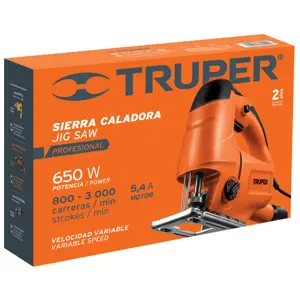 Truper Sierra caladora 650 W 5.1 A velocidad variable, profesional