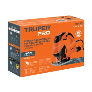 15423 / CALA-A5 Truper Sierra caladora 750 W 5.9 A velocidad variable, profesional