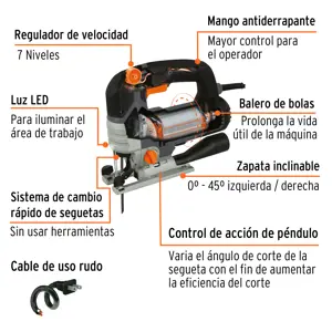 Expert Sierra caladora 750W 5.9 A vel. variable, TRUPER INDUSTRIAL