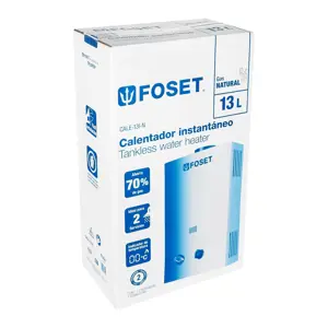 Calentador instantáneo, 13L, 3 servicios, gas natural, Foset