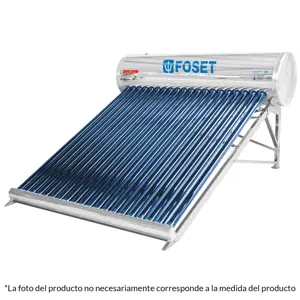 Calentador solar de agua, 15 tubos, 195L, 5 personas, Foset