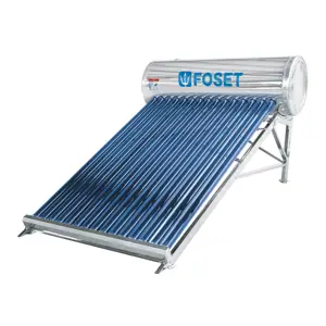 Calentador solar de agua, 15 tubos, 195L, 5 personas, Foset