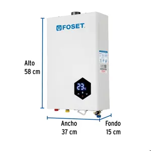 Calentador instantáneo modulante, 16L, 3 serv, gas LP, Foset