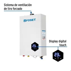 Calentador instantáneo modulante, 16L, 3 serv, gas LP, Foset