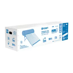 49966 / CALE-18HS Calentador solar HeatPipe, 18 tubos, 200L, 5 personas, Foset