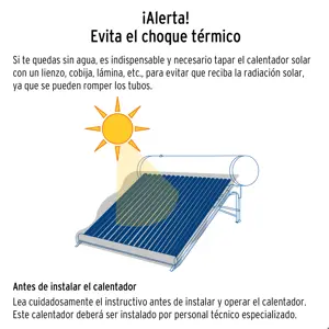 Calentador solar HeatPipe, 18 tubos, 200L, 5 personas, Foset