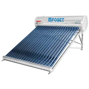 Calentador solar de agua, 20 tubos, 240L, 7 personas, Foset