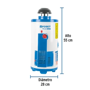 Calentador de paso, rápida recup, 6L, 1 serv, gas LP, Foset