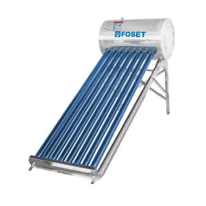 Calentador solar de agua, 8 tubos, 94L, 2 personas, Foset