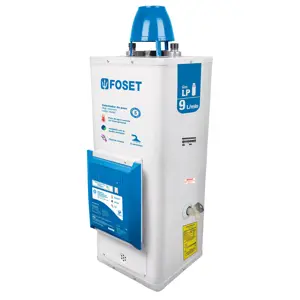 45278 / CALE-9P-E Calentador de paso, electrónico,9L, 2 servicios,gas LP,Foset