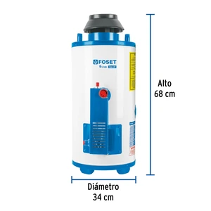 Calentador de paso, rápida recup, 9L, 2 serv, gas LP, Foset