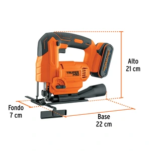 Sierra caladora 20V, 1 batería 2Ah, TRUPER PRO