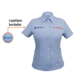 Camisa manga corta para mujer, azul, EG, Truper