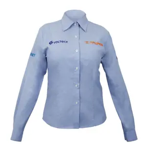 Camisa manga larga para mujer, azul, CH, Truper