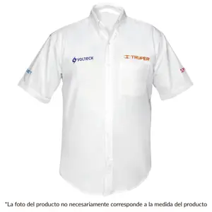 Camisa manga corta para hombre, blanca, G, Truper