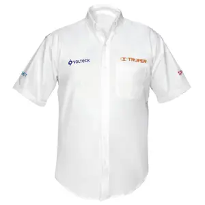 60365 / CAM-BCO-CM Camisa manga corta para hombre, blanca, M, Truper