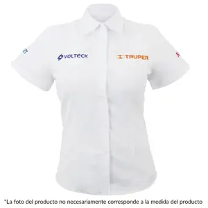 Camisa manga corta para mujer, blanca, G, Truper