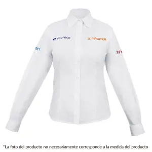 Camisa manga larga para mujer, blanca, G, Truper