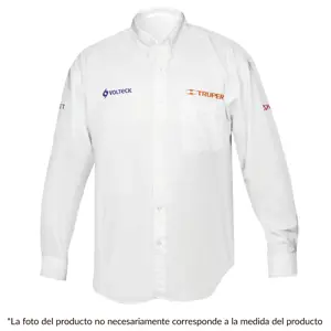 Camisa manga larga para hombre, blanca, CH, Truper