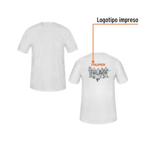 Playera cuello redondo para hombre, blanca, M, Truper