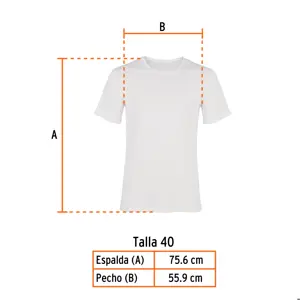 Playera cuello redondo para hombre, blanca, G, Truper