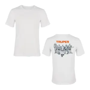 Camiseta blanca estampada 100% algodón, talla 40, Truper