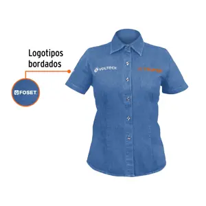 Camisa de mezclilla manga corta para mujer, CH, Truper