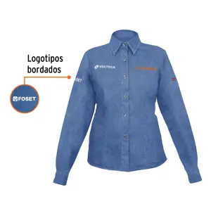 Camisa de mezclilla manga larga para mujer, CH, Truper