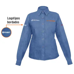 Camisa de mezclilla manga larga para mujer, EG, Truper