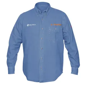 60336 / CAM-MEZ-LS Camisa de mezclilla manga larga para hombre, CH, Truper