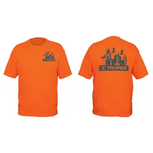 Camiseta naranja estampada 100% algodón, talla 40, Truper