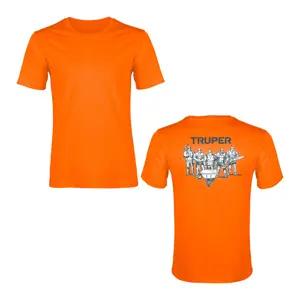 Camiseta naranja estampada 100% algodón, talla 40, Truper