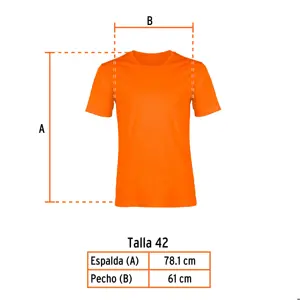 Playera cuello redondo para hombre, naranja, EG, Truper
