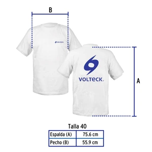 Playera cuello redondo para hombre, blanca, G, Volteck