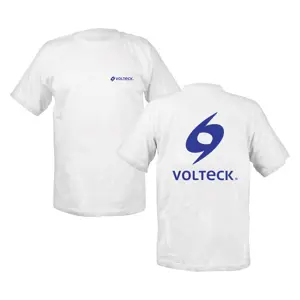 60411 / CAM-VOL-40 Playera cuello redondo para hombre, blanca, G, Volteck