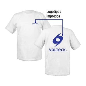 Playera cuello redondo para hombre, blanca, EG, Volteck