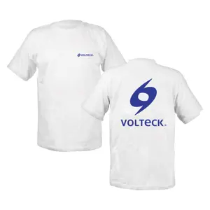 Playera cuello redondo para hombre, blanca, EG, Volteck