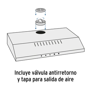 Campana extractora 50cm, empotrable, acero inoxidable, Foset