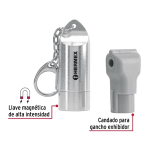 Hermex Caja con 100 candados para gancho y 1 llave magnética