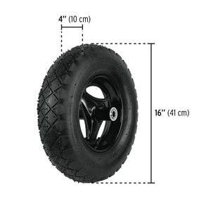 Carretilla 3.5 ft3 roja,angosta,neumática, tubular, PRETUL