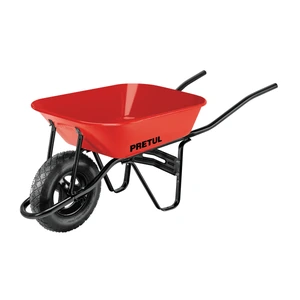 20675 / CAP-35NB Carretilla 3.5 ft3 roja,angosta,neumática, tubular, PRETUL