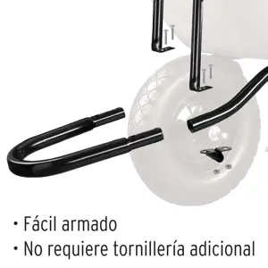 Carretilla 4 ft3 roja,neumática,bastidor tubular, PRETUL