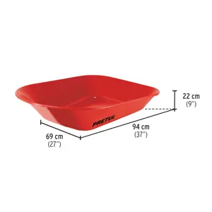 Carretilla 4 ft3 roja,neumática,bastidor tubular, PRETUL
