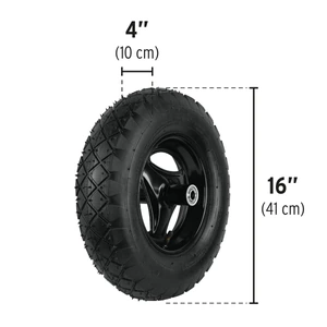 Carretilla 5.5 ft3 roja,neumática,bastidor tubular, PRETUL