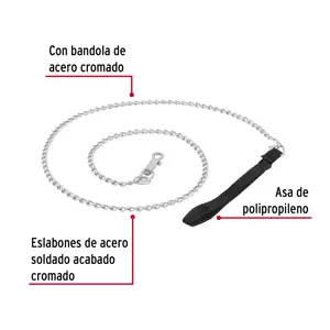 Correa de 1.2 m de paseo para perro, eslabón 2 mm, Fiero