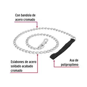 Correa de 1.2 m de paseo para perro, eslabón 3.5 mm, Fiero
