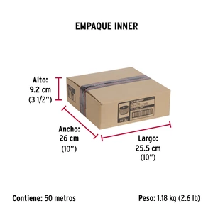 Fiero Metro de cadena de 3 mm de plástico amarilla, carrete de 50m