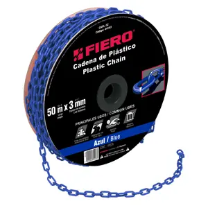 Fiero Metro de cadena de 3 mm de plástico azul, carrete de 50 m